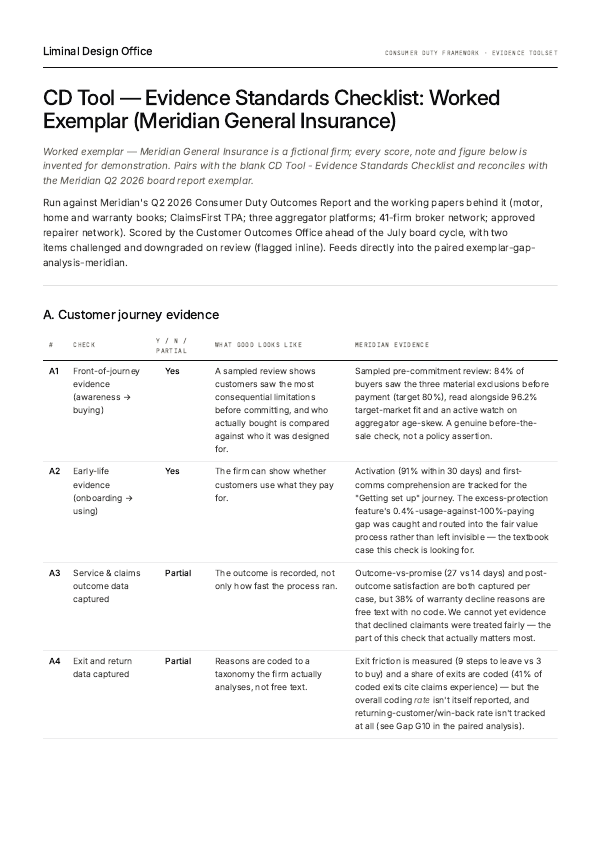 Evidence Standards Checklist — worked example