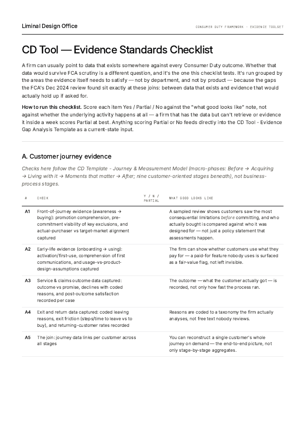 Evidence Standards Checklist — template