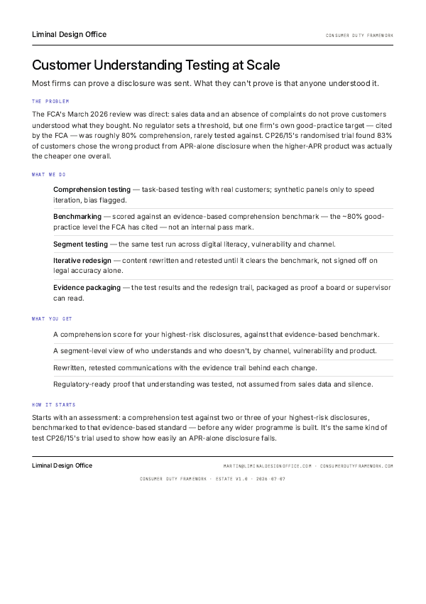 Understanding Testing — one-pager
