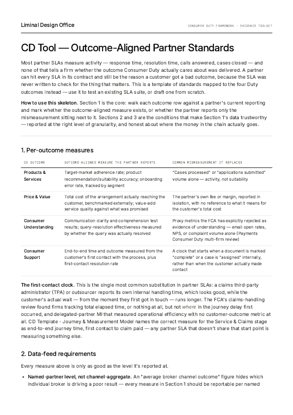 Outcome-Aligned Partner Standards — template