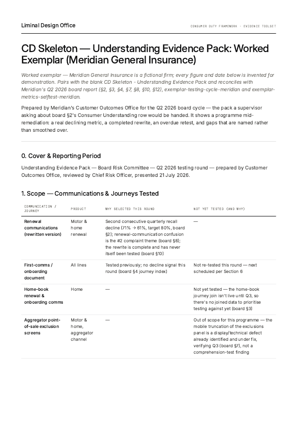 Understanding Evidence Pack — worked example