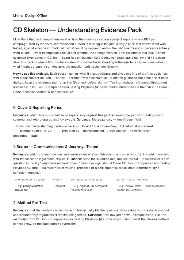 Understanding Evidence Pack — template