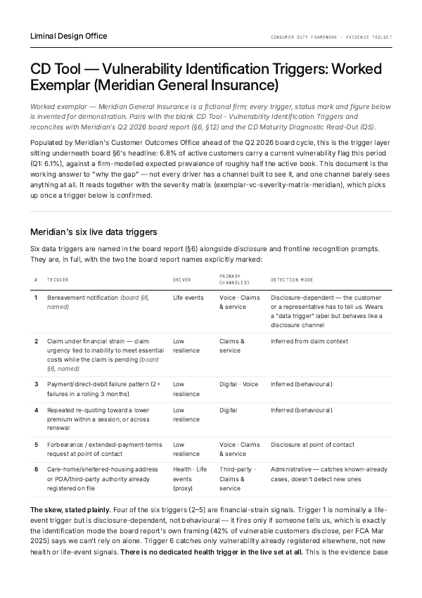 Vulnerability Identification Triggers — worked example